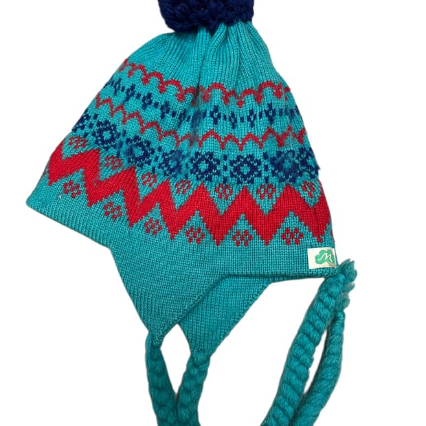 80S 빈티지 이어플랩 폼폼 비니