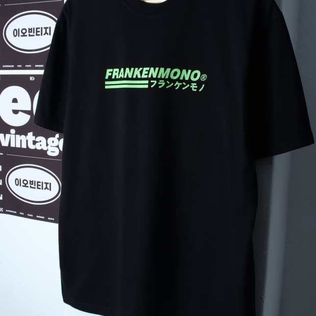 (L-XL) 프랭크모노 반팔 티셔츠 빅로고 블랙 올드스쿨-H36487