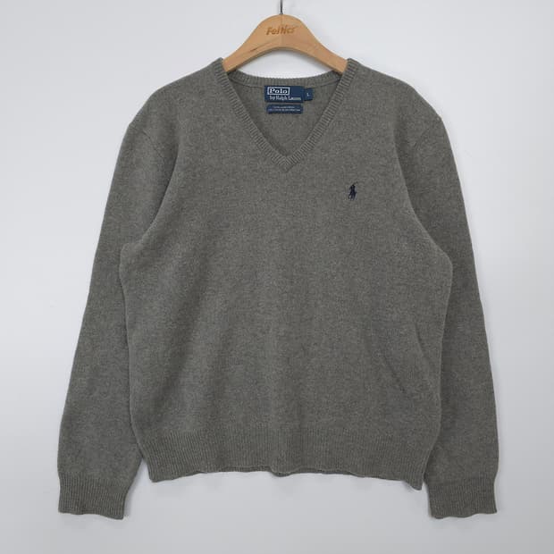 남성 폴로 랄프로렌 POLO RALPH LAUREN 램스울 V넥 니트 L