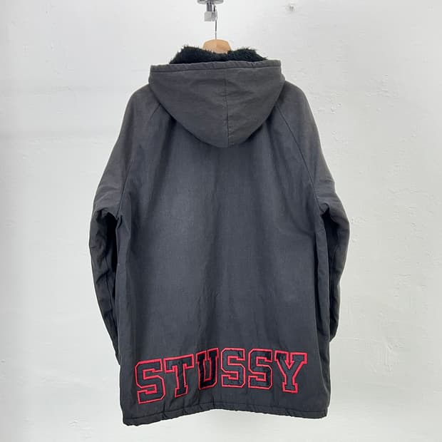80s 스투시 캔버스 인설레이트 백로고 돕 쉐르파 코치 자켓