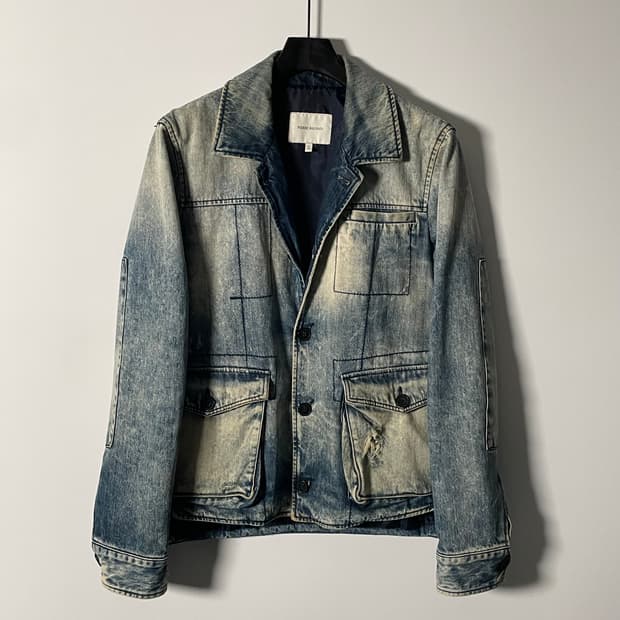 피에르 발망 디스트로이드 데님 블레이저 자켓 (on.17)  