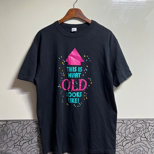 빈티지 80s 챔피온 프린팅 티셔츠