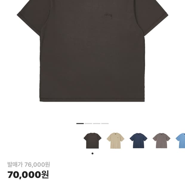 스투시 스몰 로고 티셔츠 페이디드 블랙 S