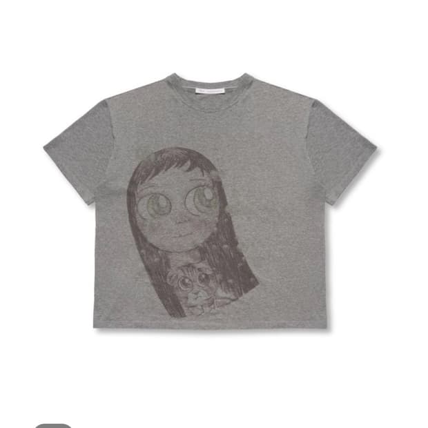 알로이 CRYING CATGIRL T-SHIRT (DARK GREY)