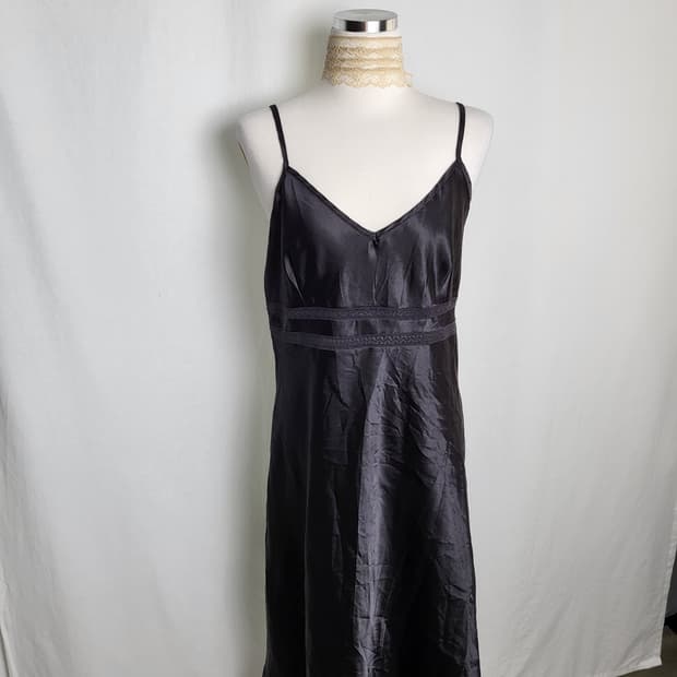 빈티지 새틴 실크 슬립 원피스