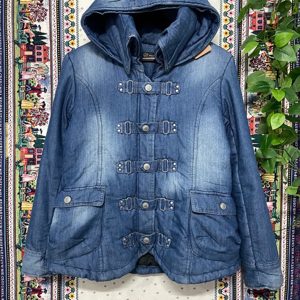 JPN vtg 하이넥 데님 푸퍼