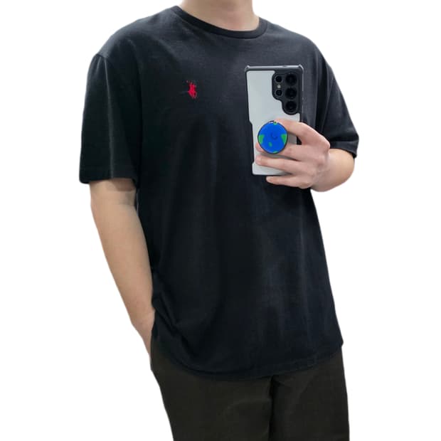 XL 폴로 랄프로렌 싱글스티치 블랙 반팔 티셔츠