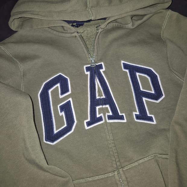 GAP 말차 카키 네이비 로고 후드집업