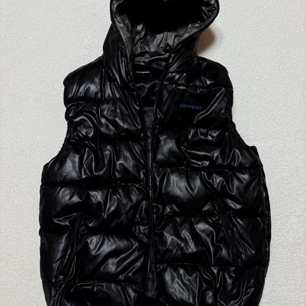 컨버스 유광 패딩 조끼 XL
