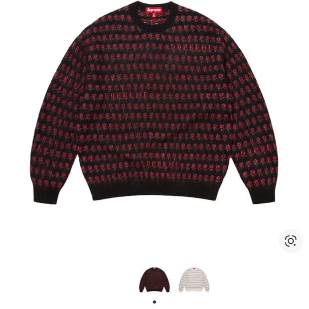 (L) 슈프림 25fw 플라워 메탈릭 스웨터 니트 블랙