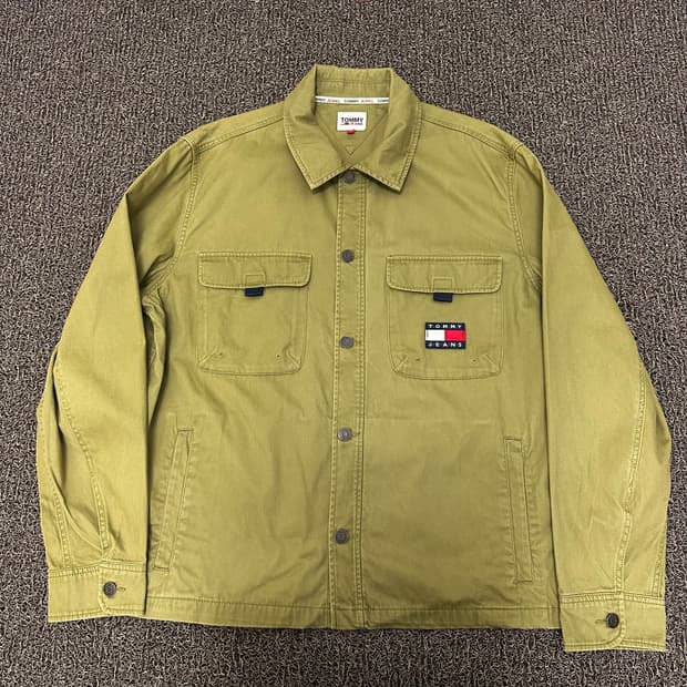 타미진스 면 셔츠자켓 카키 2XL