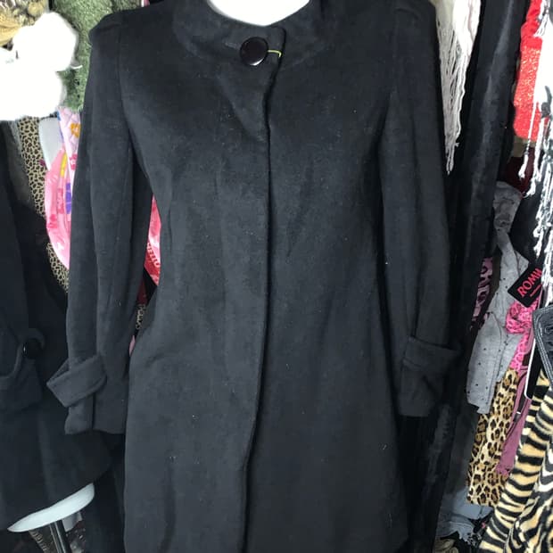 y2k 모리 긱시크 원버튼 블랙롱코트