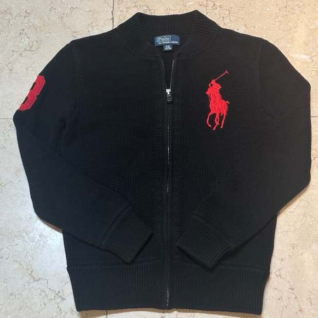 폴로 랄프로렌 빅포니 블랙 니트집업
