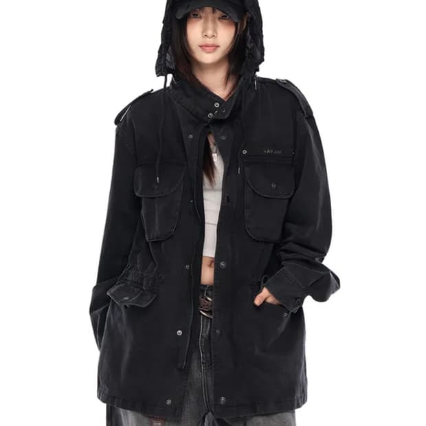 Washed Field Jacket (Black)