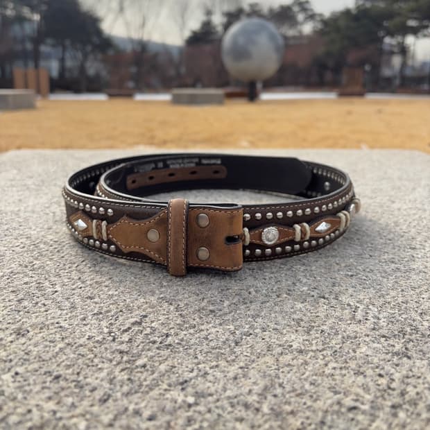 노코나 Nocona 스터디드 웨스턴 레더 벨트