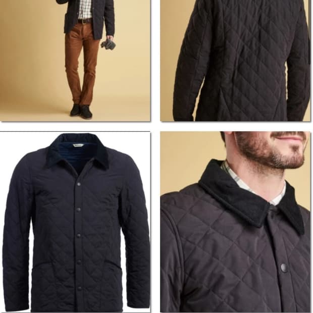 바버 남성 브라이들 퀼팅 자켓 네이비 M