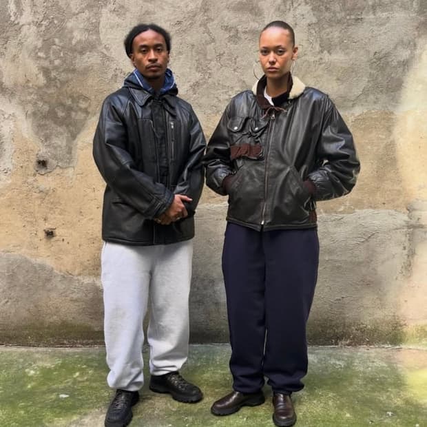 헨리코튼 italy made 가죽자켓