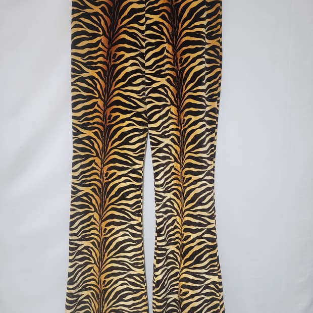 지브라 벨벳 부츠컷 밴딩팬츠