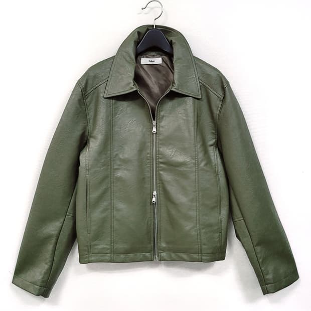 Fallett 팔렛 그린 크렉 레더 자켓