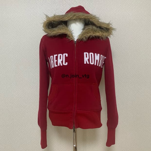 아베크롬비 레드 울프죠 후드집업