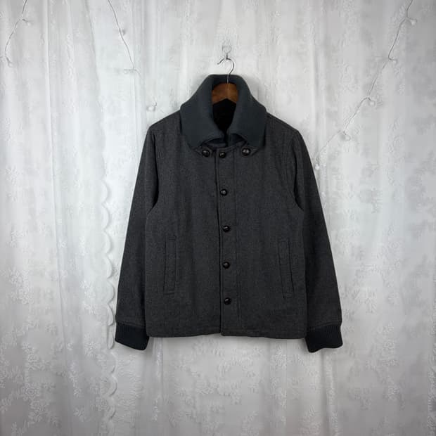Wool Blend Knit Collar Jacket