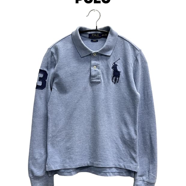 폴로랄프로렌 키즈/우먼스 빅포니 긴팔 카라 티 스카이블루