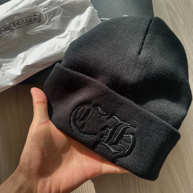 크롬하츠 워치 캡 로고 비니 블랙