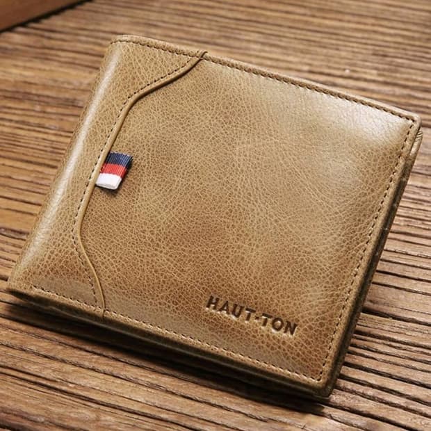 고급 S클래스 남성용 깔끔한 디자인의 Hutton 명품 가죽 반지갑 판매