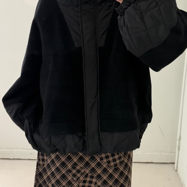 일본빈티지 울 패딩 셔링 자켓