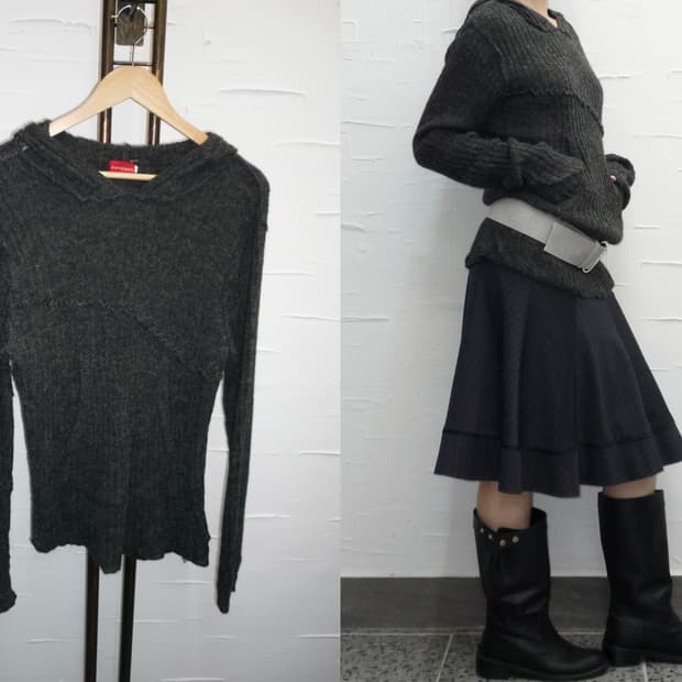 lined charcoal hoodie