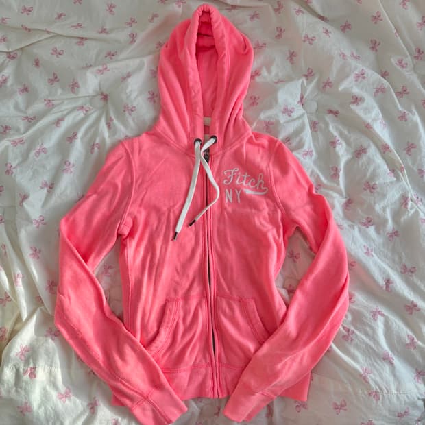 아베크롬비 네온 핑크 후드 집업 빈티지 y2k 형광 홀리스터 xs