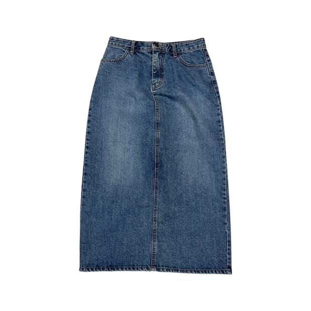 blackup, vintage swim denim midi skirt