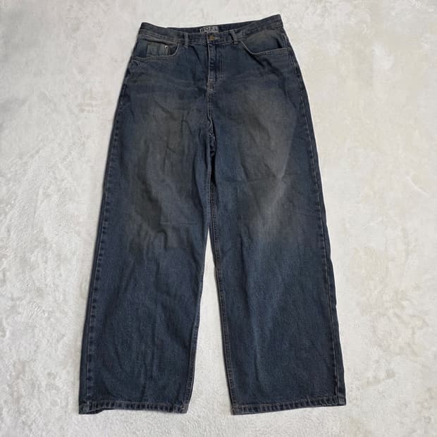 (L)ROFL 빈티지 워싱 와이드 데님 팬츠 
