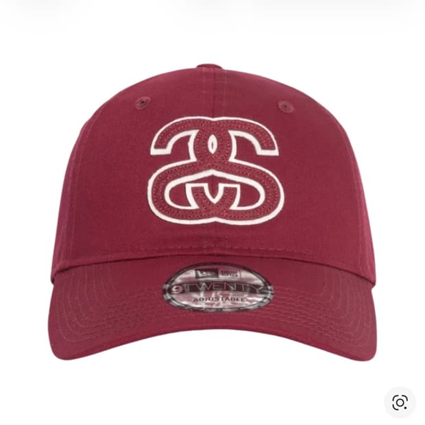 스투시 뉴에라 9Twenty SS 아플리케 스트랩백 버건디