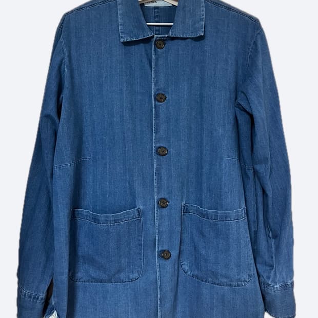 유니버셜웍스 헤링본 데님 트레베일 오버셔츠 (M)