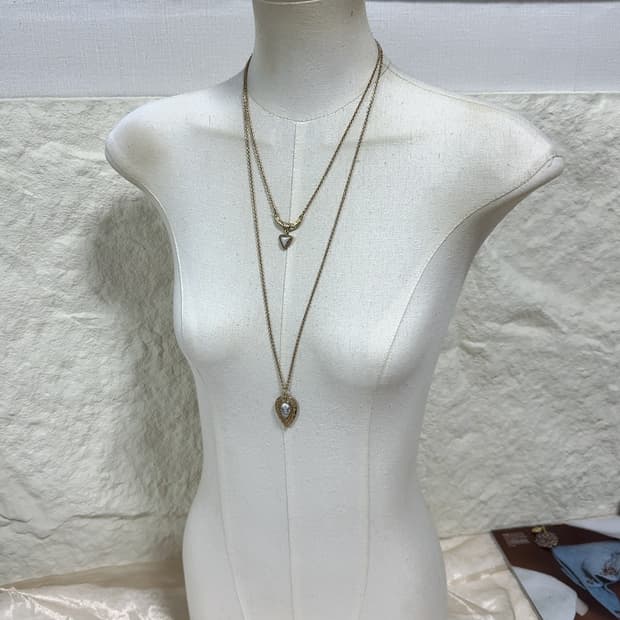 빈티지 오리엔탈 메탈 레이어드 목걸이