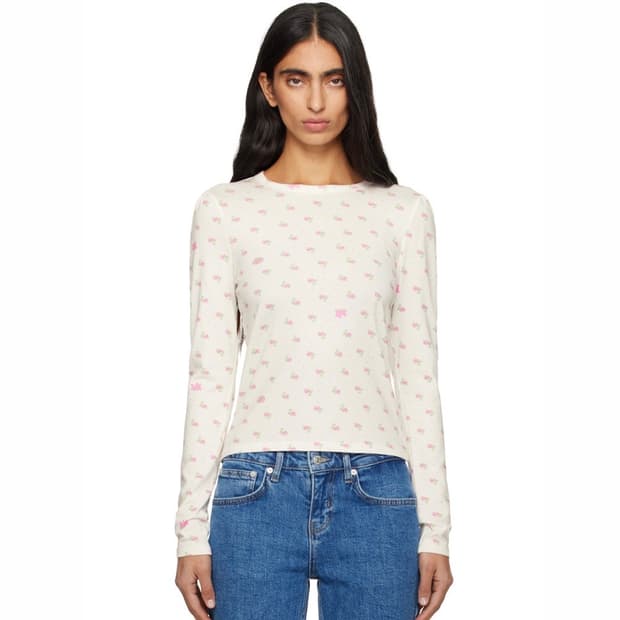 [XS,S,M]샌디리앙 25fw 플라워 냅 티셔츠