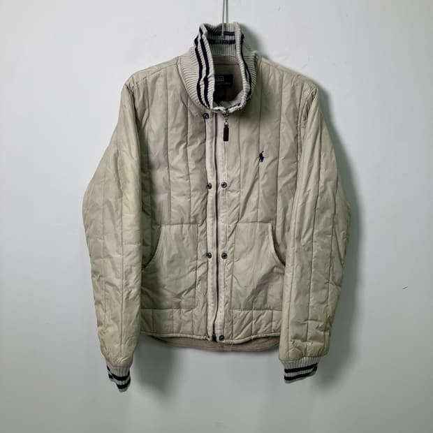 폴로 랄프로렌 아이보리 퀄팅 자켓 L