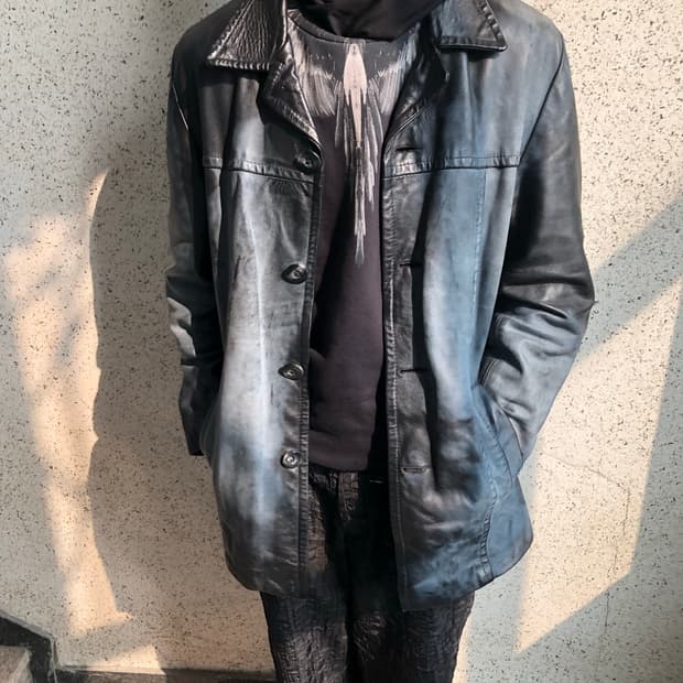 90s 이탈리안 리얼 레더 카코트