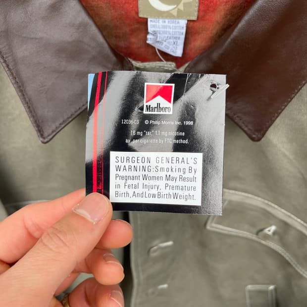 1999 Marlboro Leather Collar Work Jacket
