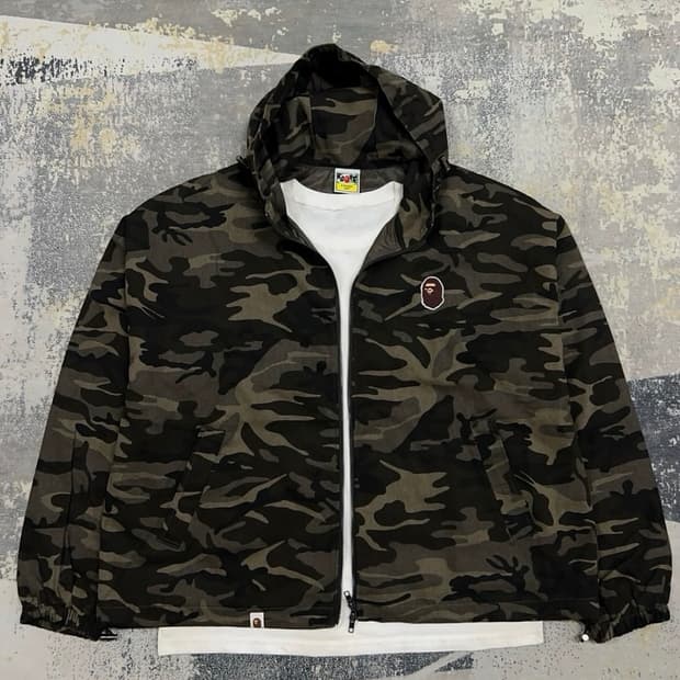 베이프 Bape 카모 후드 야상자켓