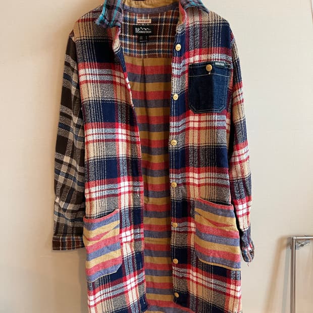 마나스타시 (MANASTASH)긴소매 체크 셔츠원피스