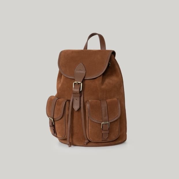 아카이브제이투유 이태리 스웨이드 백팩 카멜브라운