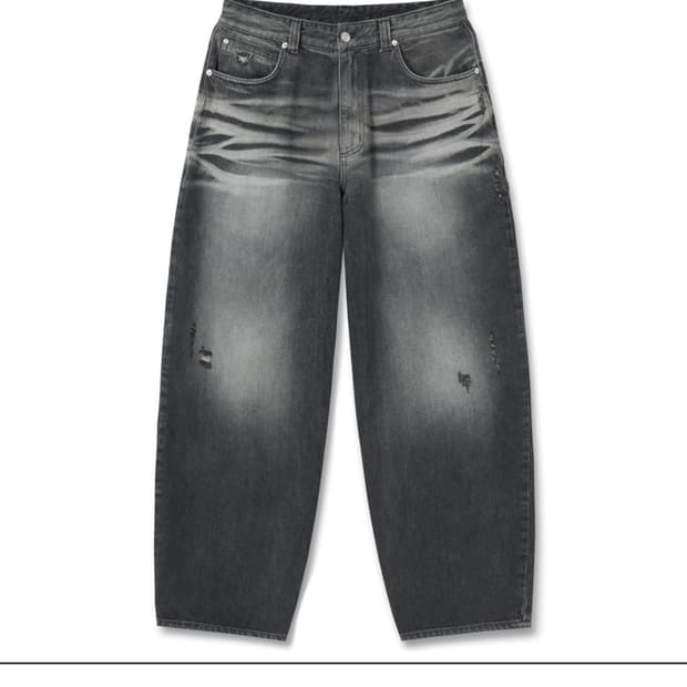 노운 bias tapered denim pants