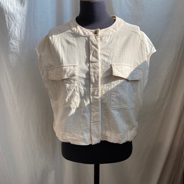 린넨면혼방 베스트자켓(F)