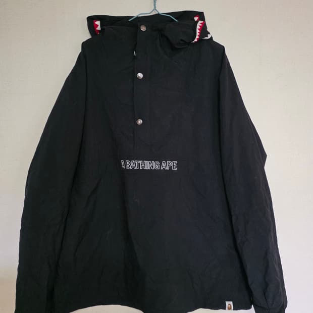 [2XL]베이프 로고 샤크후드 아노락