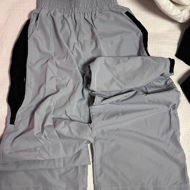 사이드 지퍼 나일론 카고팬츠 패러슈트 