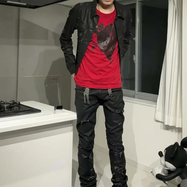 빈티지 FUCk 마우스 프린트 반팔티