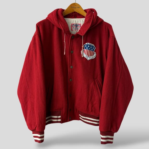 (L)빈티지 버드와이저 울 바시티 자켓