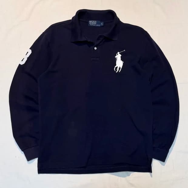 폴로 랄프로렌 빅포니 롱슬리브 카라티 네이비